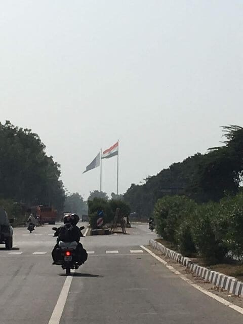 India & Pakistan Flag in a Frame, Wagah Border, Amritsar